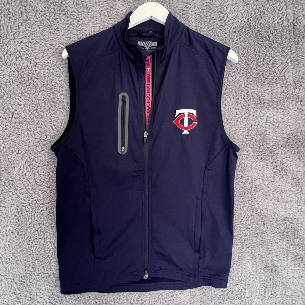 Minnesota Twins Vest Embroidered Blue Full Zip Mens S Levelwear Baseball